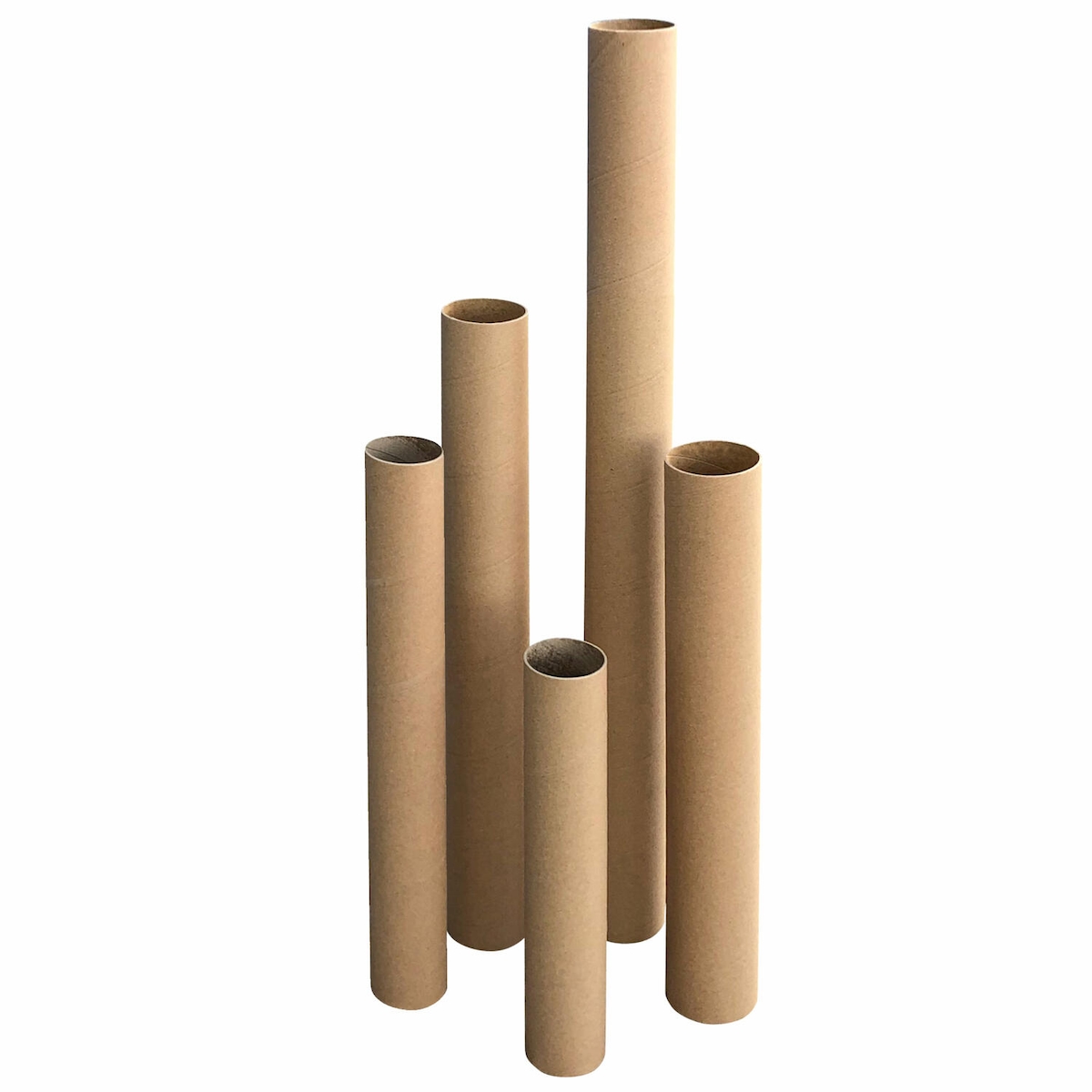 VEPATIM 25x Versandrohre Versandhülsen rund 76 x 640mm braun ohne Deckel | Format A2 A1 Image