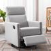 Modern Upholstered Glider Swivel Recliner Chair, Linen Upholstered Rocker Nursery Chair, Home Theater Power Reclining Chair