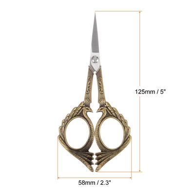 5" Stainless Steel Vintage Bird Style Scissors for Embroidery Sewing