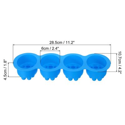 4 Compartments Silicone Massage Soap Mold, 2 Pack Bar Soap Mold