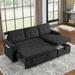 78.5" Sectional Sofa L-Shaped Upholstered Sofa Couch w/Storage Chaise, Reversible Couch Sleeper w/Pull Out Bed & Side Pockets