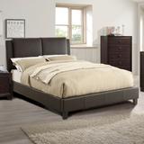 California King Size Faux Leather Upholstered Bed with Headboard