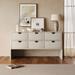 Console Table Dresser Sideboard Cabinet with 6 Large Drawers, Sofa Table Entryway Table for Living Room Bedroom, White