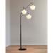 Cafe 3-Light Glass Shades Arch Floor Lamp