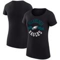 Women's G-III 4Her by Carl Banks Black Philadelphia Eagles City Team Graphic Lightweight Fitted Crewneck T-Shirt