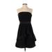 Phoebe Couture Cocktail Dress - Mini Strapless Sleeveless: Black Print Dresses - Women's Size 6