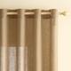 EMEMA Linen Curtain with Eyelets, Linen Look Voile Curtain, Modern Semi-Transparent for Living Room, Kitchen Curtains, Tab-Top Curtain, Children's Room, Set of 2, 140 x 225 cm, Brown