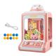 Perfeclan Electronic Claw Machine Candy Prizes Dispenser Xmas Present with Music and Lights Two Power Supply Modes Portable Vending Toy, pink 30 dolls