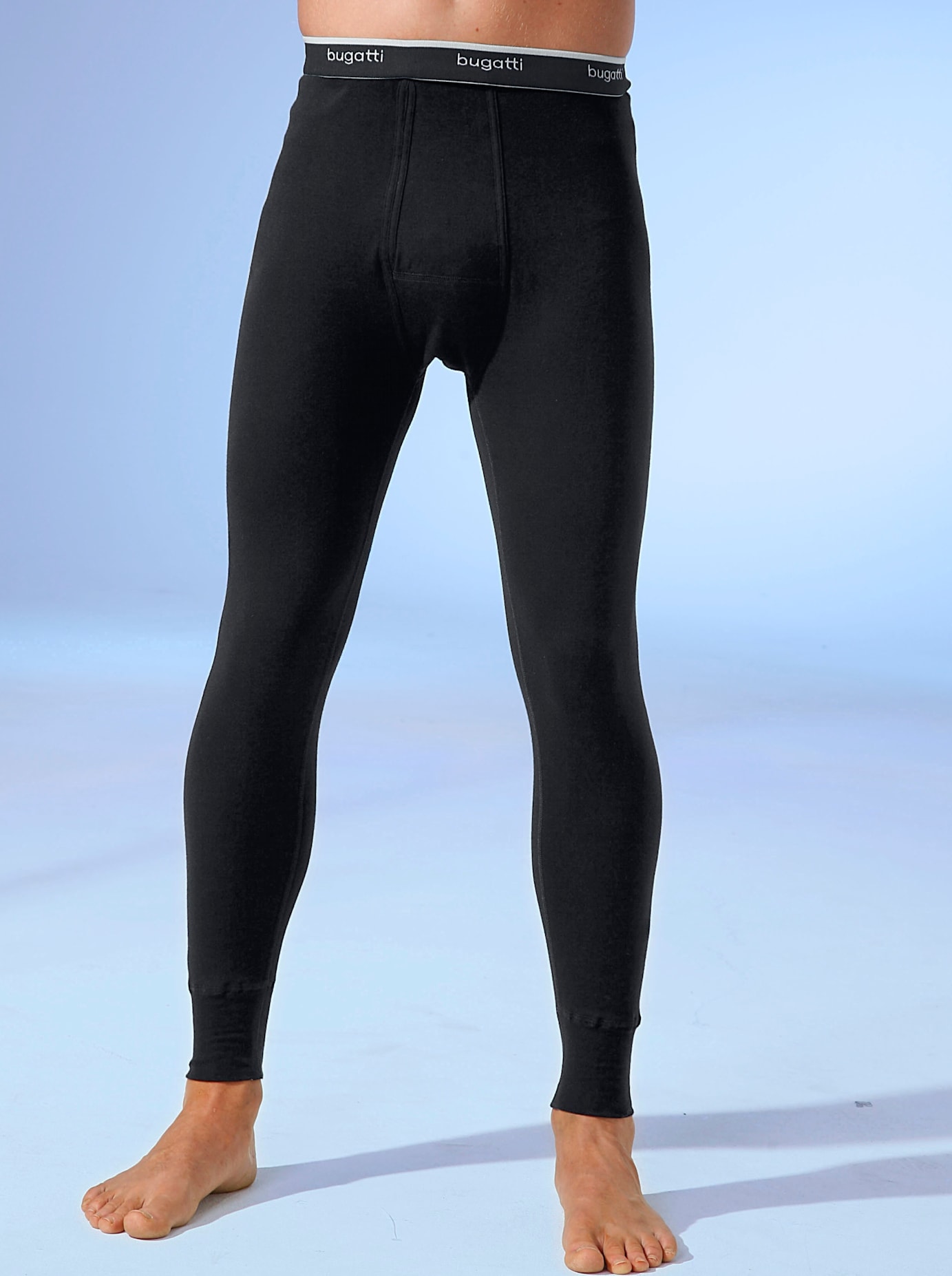 Lange Unterhose BUGATTI, Herren, Gr. 10, schwarz, 100% Baumwolle, Unterhosen Image