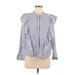 Gap Short Sleeve Button Down Shirt: Blue Tops - Women's Size Medium Petite