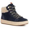 Winterboots GEOX "J REBECCA GIRL WPF", Kinder, Gr. 29, blau (navy), Veloursleder, Textil, modisch, Schuhe, Schnürstiefel, Kinderstiefel mit Fellimitat