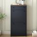 Ebern Designs Particle Board Accent Cabinet Wood in Black | 47.2 H x 23.6 W x 9.4 D in | Wayfair 528A28249B9842BC8D0C2F91A5768123