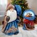 The Holiday Aisle® Fishing Ship Santa w/ Bag Hand-Painted Wood Carved Masterpiece By G. Debrekht Wood in Blue/Brown/Red | 7 H x 4 W x 4 D in | Wayfair