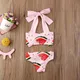 Maillot de bain imprimé pastèque pour filles de 1 à 6 ans maillot de bain à col licou pour enfants