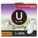 U by Kotex Security Maxi Feminine Pads with Wings Unscented (Pack of 4)