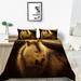 Home Decor Bedding Cover Set Vintage 3D Wolf Printed Home Textiles Duvet Cover Set King (90 x104 )