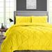 Oversized Queen Size Microfiber Duvet Cover Pinch Ultra Soft & Breathable 3 Piece Luxury Soft Wrinkle Free Cooling Sheet (1 Duvet Cover with 2 Pillowcases Yellow)