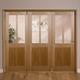 Freedom Laxford 2 Panel 2 Lite Oak Veneer Partially Glazed Internal Folding Door Lh, (H)2035mm (W)2374mm