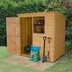 Forest Garden 6X4 Pent Dip Treated Shiplap Golden Brown Wooden Shed With Floor (Base Included) - Assembly Service Included