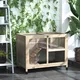 Pawhut Wood Rabbit Hutch Bunny Cage Pet House Indoor W/ Tray Ramp, Natural