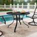 Boyel Living 40 Round Patio Bistro Table Outdoor Metal Dining Table with 1.65 Umbrella Hole for Garden Backyard--Black