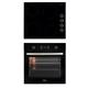 Beko Qsf220B Glass & Stainless Steel Single Fan Oven & Gas Hob Pack