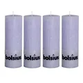 Bolsius 4Pc Pastel Purple Rustic Pillar Candles 190 X 68mm