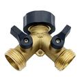 Garden Hose Diverter Heavy Duty Hose Connector Brass 2 Way 3/4 Hose Splitter