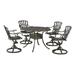 Afuera Living Traditional Aluminum 5 Piece Outdoor Dining Set in Khaki Gray