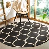 Safavieh Courtyard Patrica Indoor/ Outdoor Waterproof Patio Backyard Rug Black/Beige 6 7 Round 6 Round 8 Round Outdoor Indoor Living Room Round