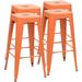 30 Inches Metal Bar Stools High Backless Stools for Indoor Outdoor Stackable Kitchen Set of 4