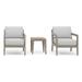 Afuera Living 3-Piece Outdoor Wood Lounge Armchair Pair & End Table in Gray
