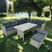 Malwee 6 Pieces Outdoor Patio Furniture Set,Outdoor Sectional Sofa,All Weather Wicker Conversation Set with Table and Ottoman