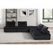 Modular 5-Seat Black Velvet 5-Piece Sofa Set