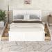 Queen Size Wooden Platform Bed with Four Storage Drawers & Support Legs, for Any Bedroom, No Box Spring Needed, White
