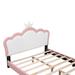 Pink Twin size Upholstered Princess Bed With Crown Headboard,Full Size Platform Bed with Headboard & Footboard for Kids, Girls