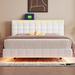 Queen Size Modern Platform LED Bed with LED Lights and USB Charging