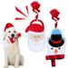 Christmas Dog Toys 2 Pack Slipper Plush Squeaky Toy with Long-Lasting Rope Interactive Stuffed Dog Chew Toys for Medium Large Dog (Santa Claus+Snowman)