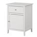 Solid Wood Coffee Side Table with Dove Tailed Drawers and Nickle Hardware Handle Storage Nightstand for Bedroom, White