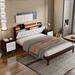 3-Piece Modern Bedroom Sets, Queen Size Platform Bed and 2 Nightstands, Storage Headboard Bed Frame with USB and LED Lights