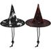 2Pcs Halloween Pet Hat Pet Witch Hat Pet Decorative Headdress Halloween Pet Decor Pet Caps