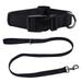 LFOGoods Dog Leash Collar Dog Walking Rope Diving Nylon Soft Interior Medium Small Pet Products-Black Suit (traction Rope Collar)L (large 2.5cm Wide)