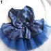 Farfi Female Pet Dog Party Apparel Imitated Silk Bowknot Sequined Princess Tutu Dress (Navy Blue S)