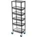 24 Deep x 36 Wide x 102 High 6 Tier Black Mobile Basket Unit 800lb total capacity