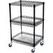 24 Deep x 24 Wide x 42 High 2 Tier Black Mobile Basket Unit