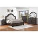 Bianka 5 Piece Brown Fabric Upholstered Tufted Panel Bedroom Set