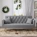 Ouyessir Velvet Tufted Convertible Futon Sofa Bed Loveseat with Metal Legs-Style 2