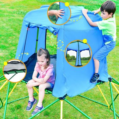 Geometric Kids Climbing Dome with Canopy and Playmat