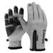 Cycling Gloves Touching Screen Gloves Waterproof Warm Gloves Cycling Running Climbing Winter Outdoor Sports Men and Women Size L (Gray)