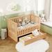 Natural Classic Crib Bed Adjustable Bed for Kids Toddlers Parents Guardianship